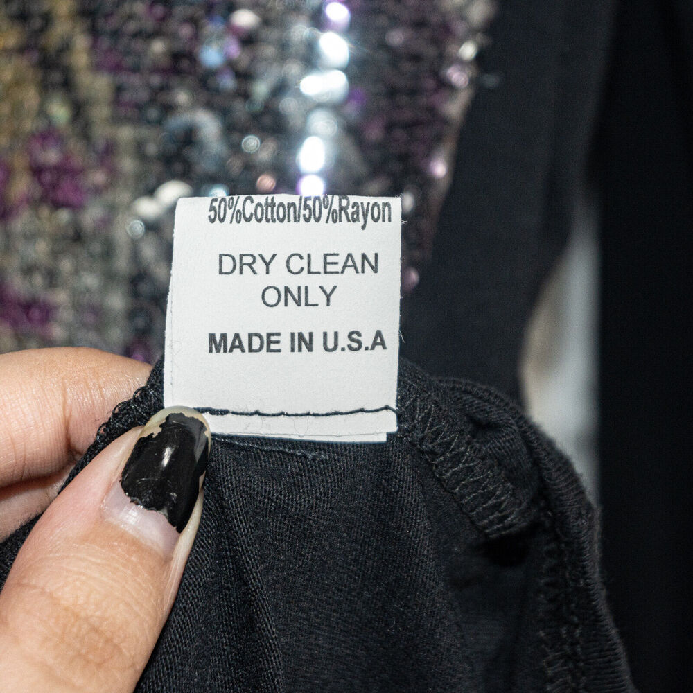 David Cline Sequin Front Button Up Blouse Black S… - image 8